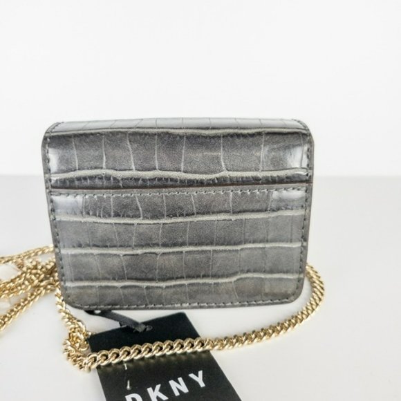 DKNY Elissa Leather Micro Mini Bag -Grey - Picture 5 of 5